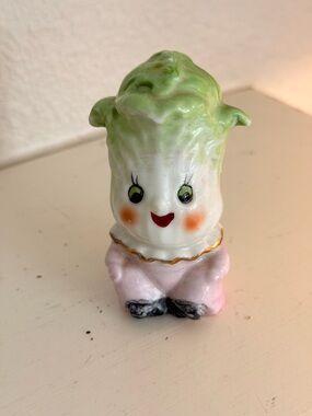 Vintage Anthropomorphic Vegetable Salt & Pepper Shaker Japan Cute Face